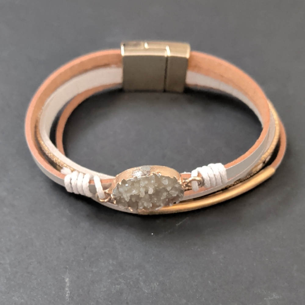 Elegant Multi-Layered Bracelet with Crystal Accent